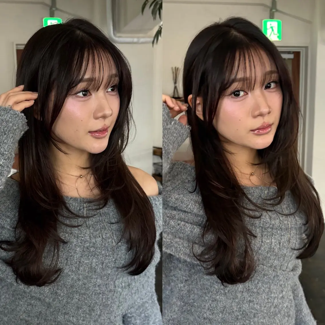 セミロング ヘアカラー トリートメント 透明感カラー/顔周り カット/ののか💞のヘアスタイル