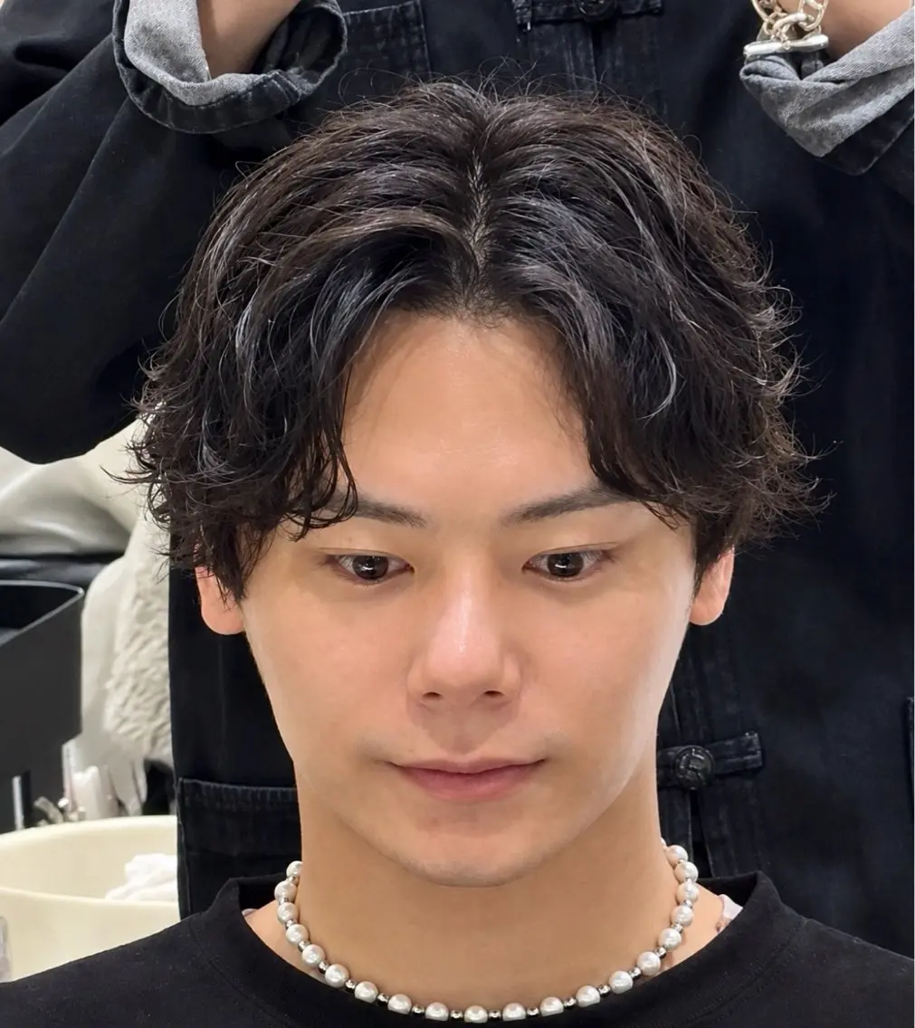ショート パーマ メンズ メンズパーマ カット パーマ トリートメント 🎸men's🎸 毛流れパーマ/renのヘアスタイル