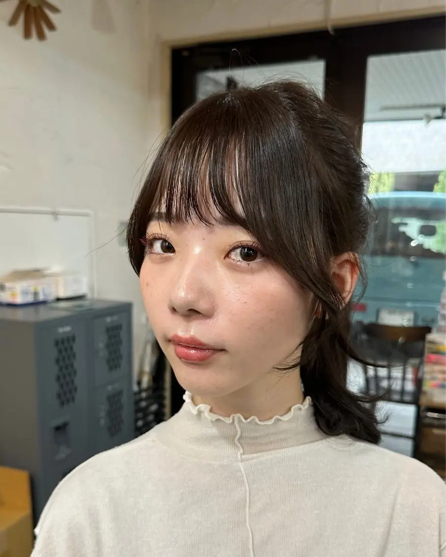 カット 韓国レイヤー柔らかい 地毛風縮毛矯正／マツのヘアスタイル