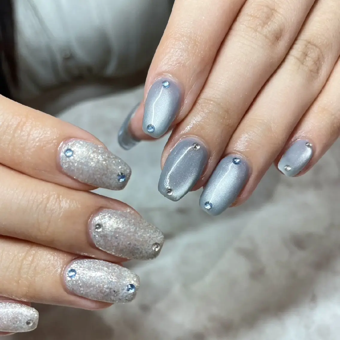 ネイル ラメ(グリッター) ストーンネイル ハンドネイル Beautiful Meかえでのネイルデザイン