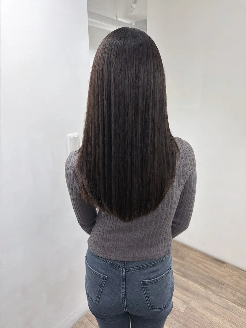 ロング パーマ 縮毛矯正 ハイライト⭐️上野 高広のヘアスタイル
