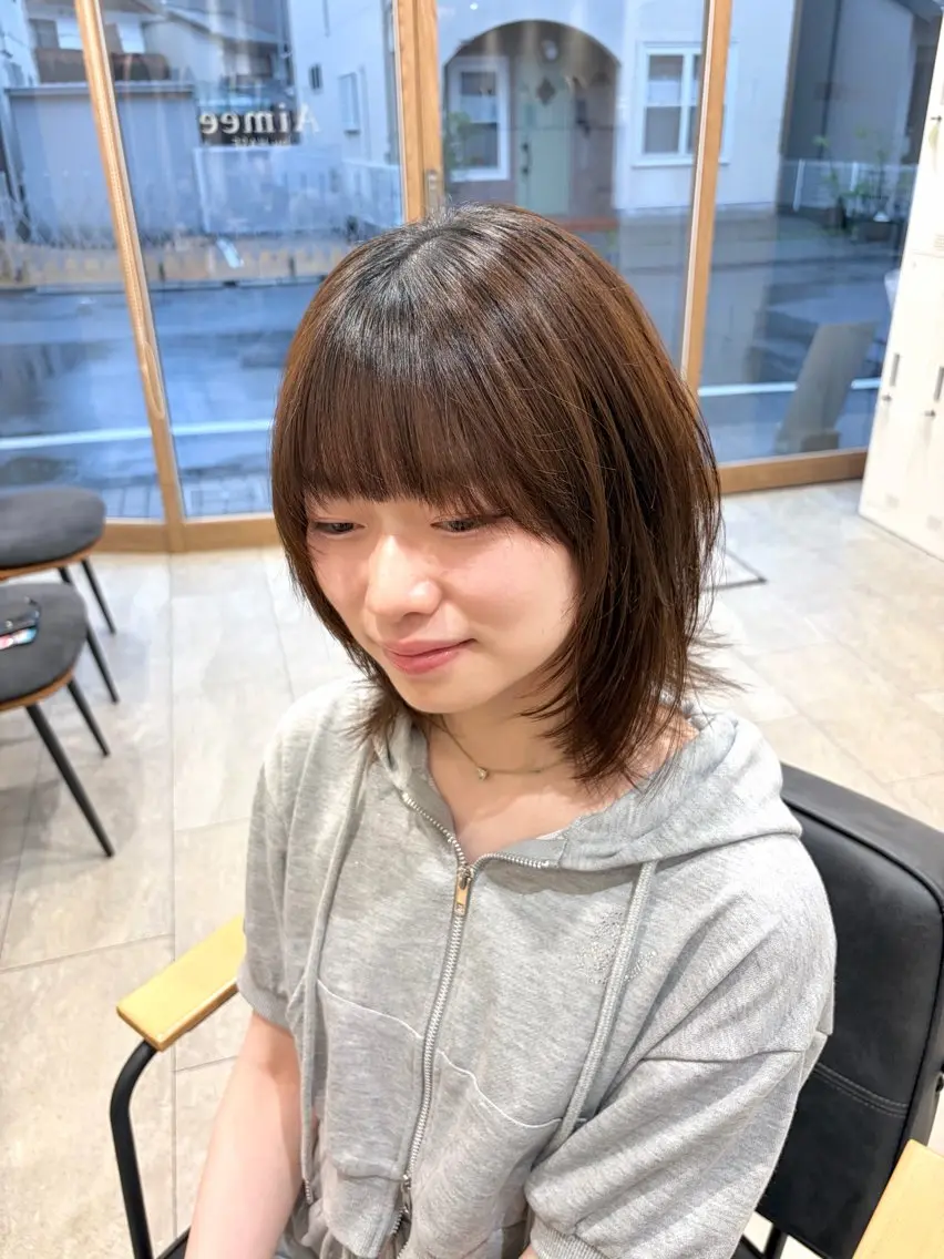 ミディアム カット ヘアカラー 澤田 華月のヘアスタイル
