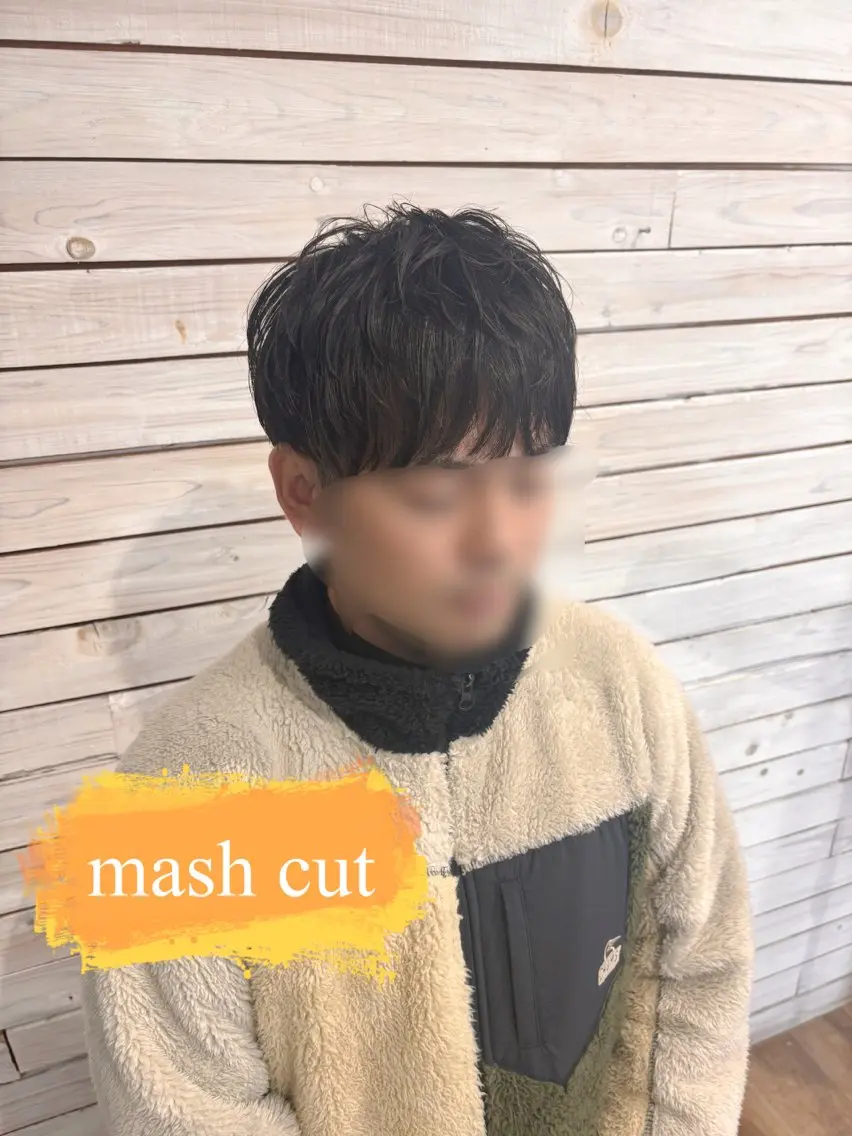 メンズ マッシュ 岡山メンズパーマ 白神珠梨のヘアスタイル