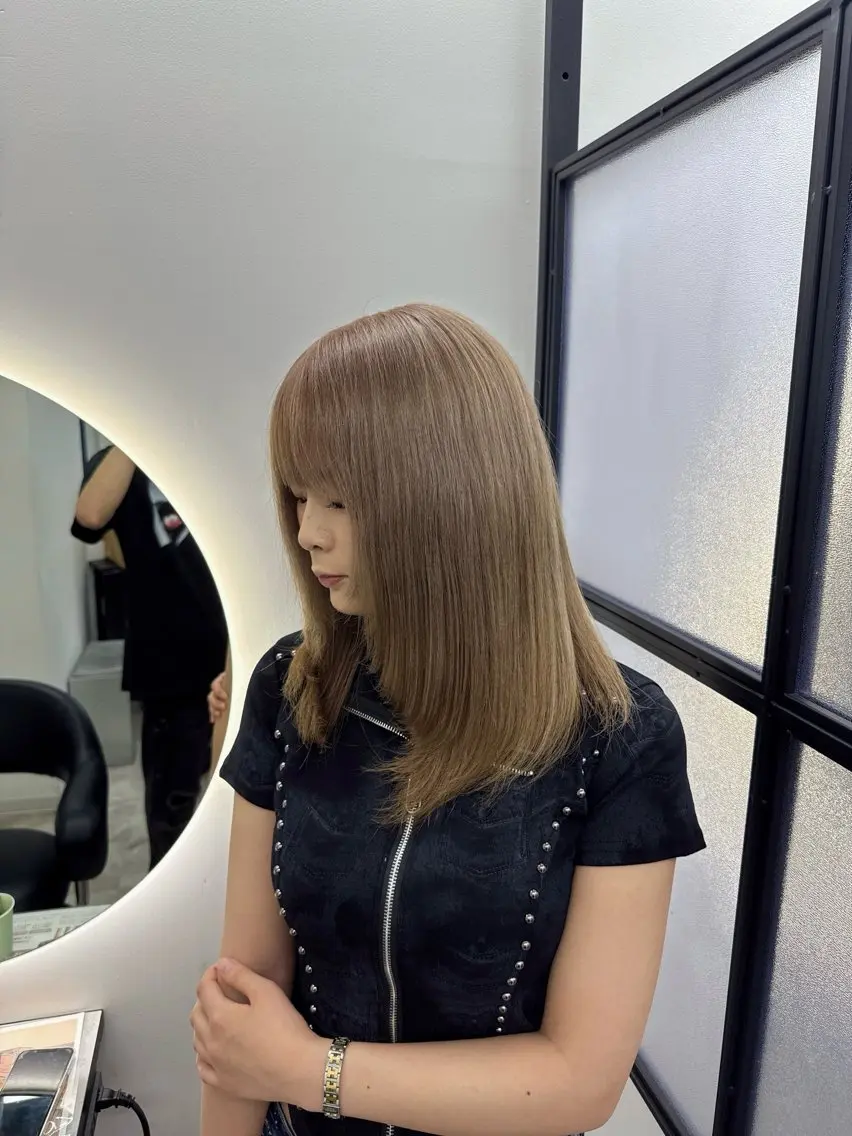 ロング カット ヘアカラー トリートメント ✨Noto ミルクティー特化✨のヘアスタイル