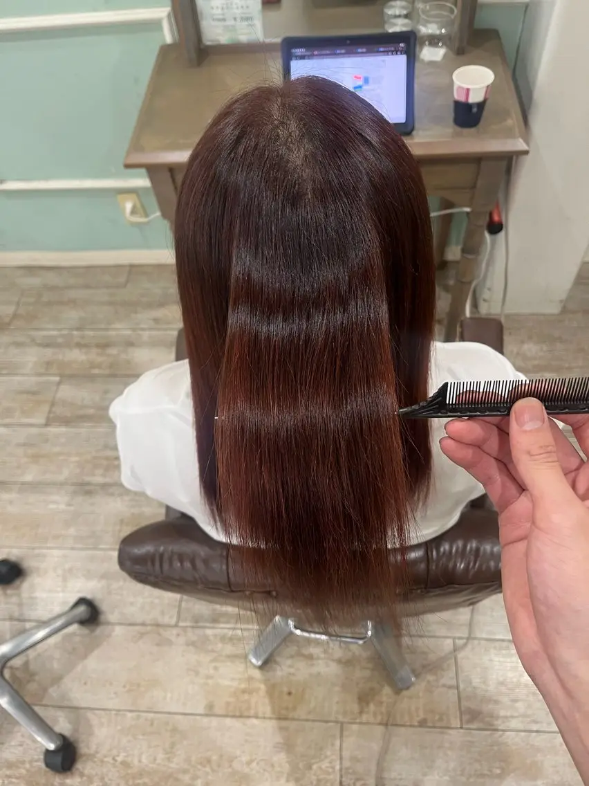 ミディアム カラー パーマ 髪質改善 カット ヘアカラー 縮毛矯正 トリートメント ヘッドスパ 美髪縮毛矯正/ 極髪質改善/ヨウスケのヘアスタイル