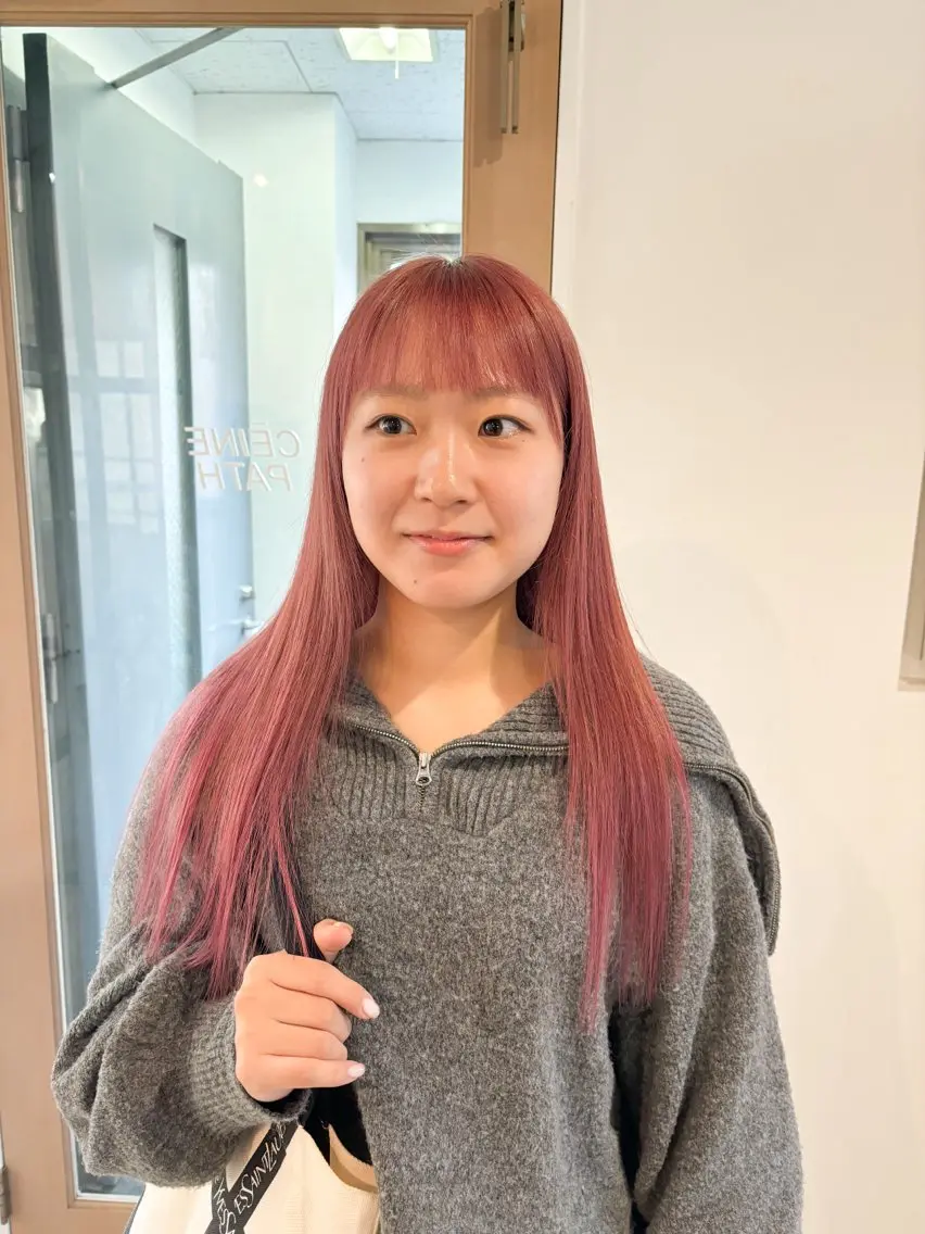 ロング カラー ベージュカラー 透明感カラー ピンクカラー ピンクベージュ カット ヘアカラー Takuma Suzuki中目黒のヘアスタイル