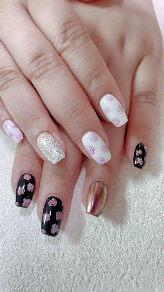ネイル フレンチネイル ラメ(グリッター) ラメグラデーション マグネットネイル 持ち込み Unicorn Nail原宿表参道のネイルデザイン
