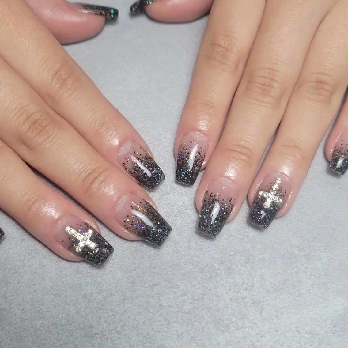 ネイル グラデーション ラメ(グリッター) ラメグラデーション スカルプネイル MU5-nail 金山ネイルサロンのネイルデザイン