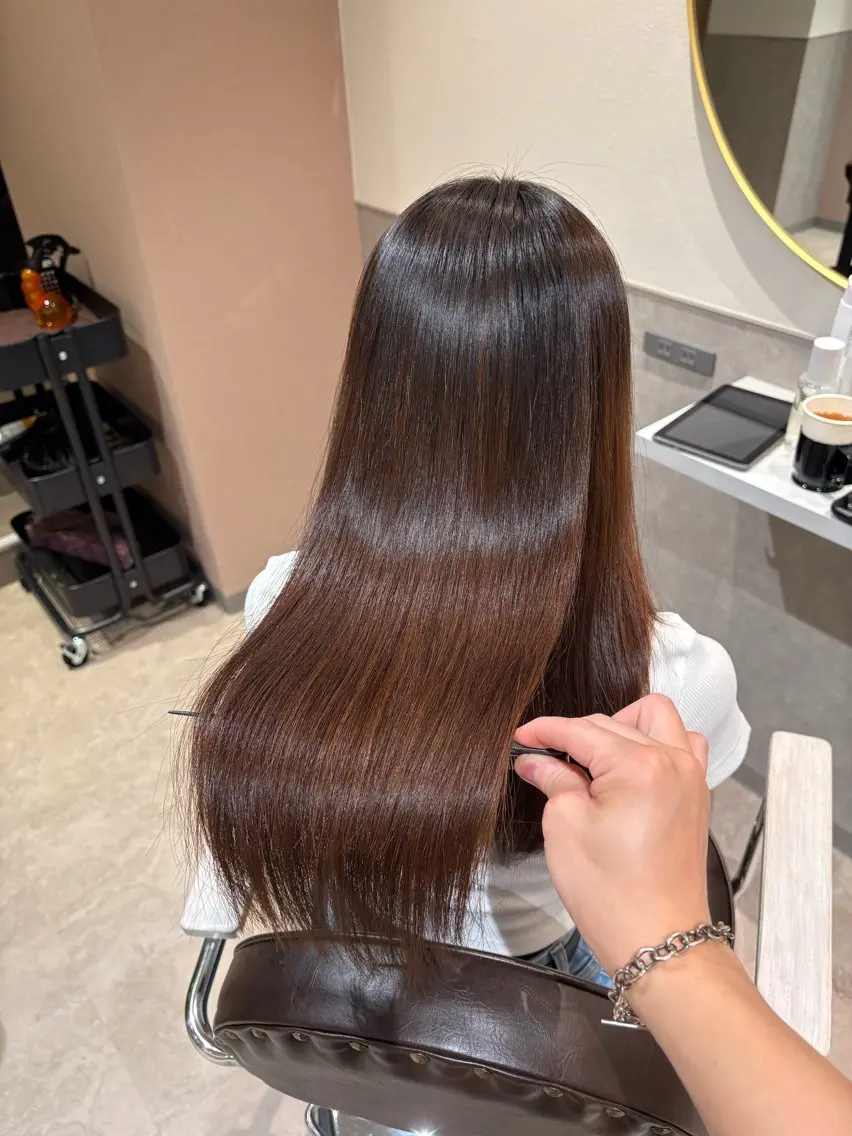 セミロング カラー 透明感カラー 髪質改善 トリートメント ヘアカラー トリートメント 髪質改善 縮毛矯正/ レイヤー/銀座/本木のヘアスタイル