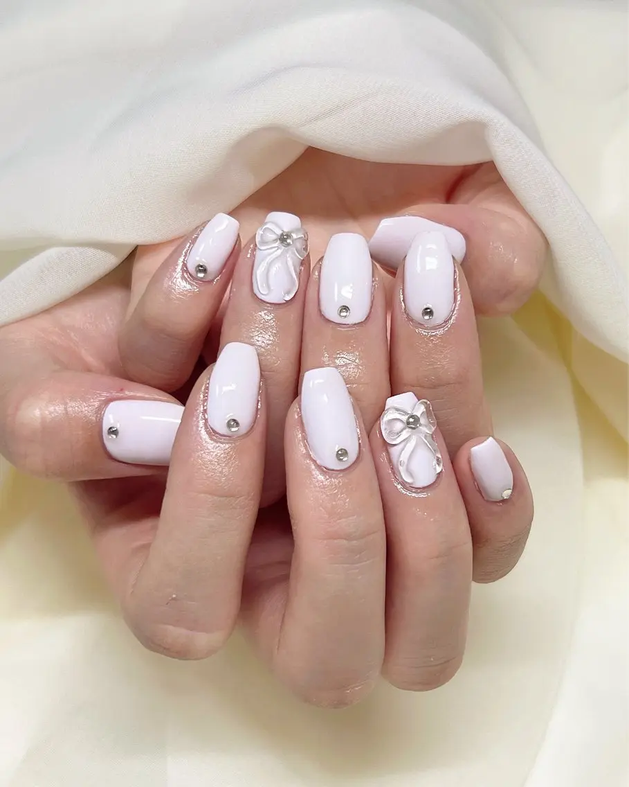 ネイル 持ち込み リボン nail salon MUAのネイルデザイン