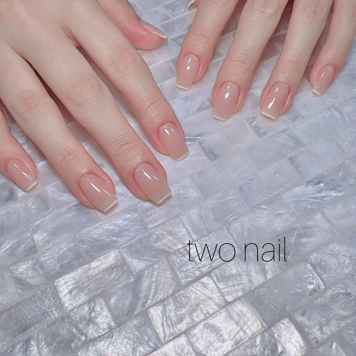 ネイル アートネイル ネイルチップ ホワイト ハンドネイル two nailのネイルデザイン