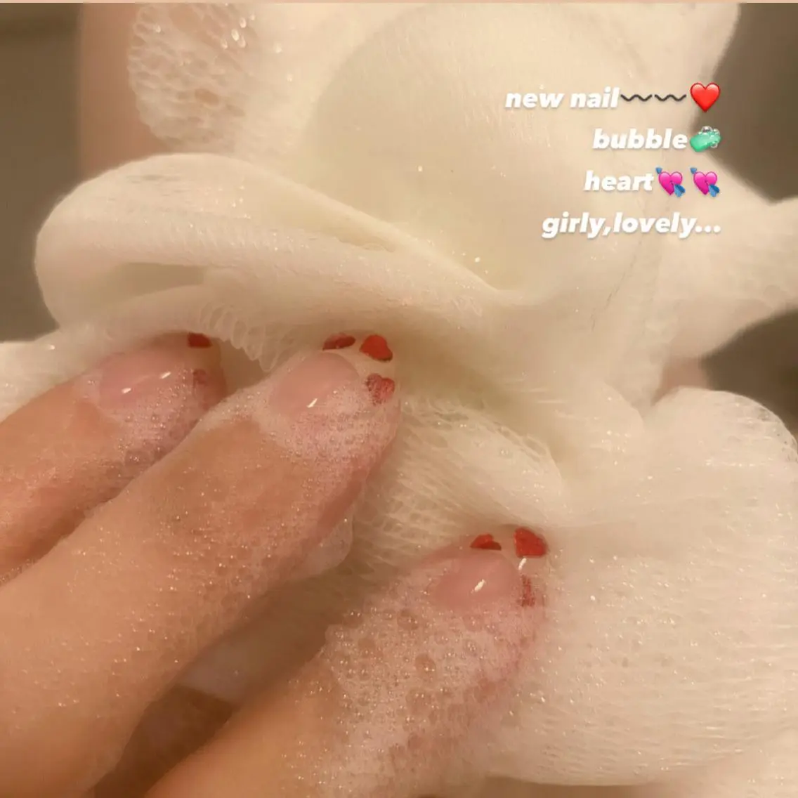ネイル アートネイル フレンチネイル ハート ホログラムネイル nail salon charmのネイルデザイン