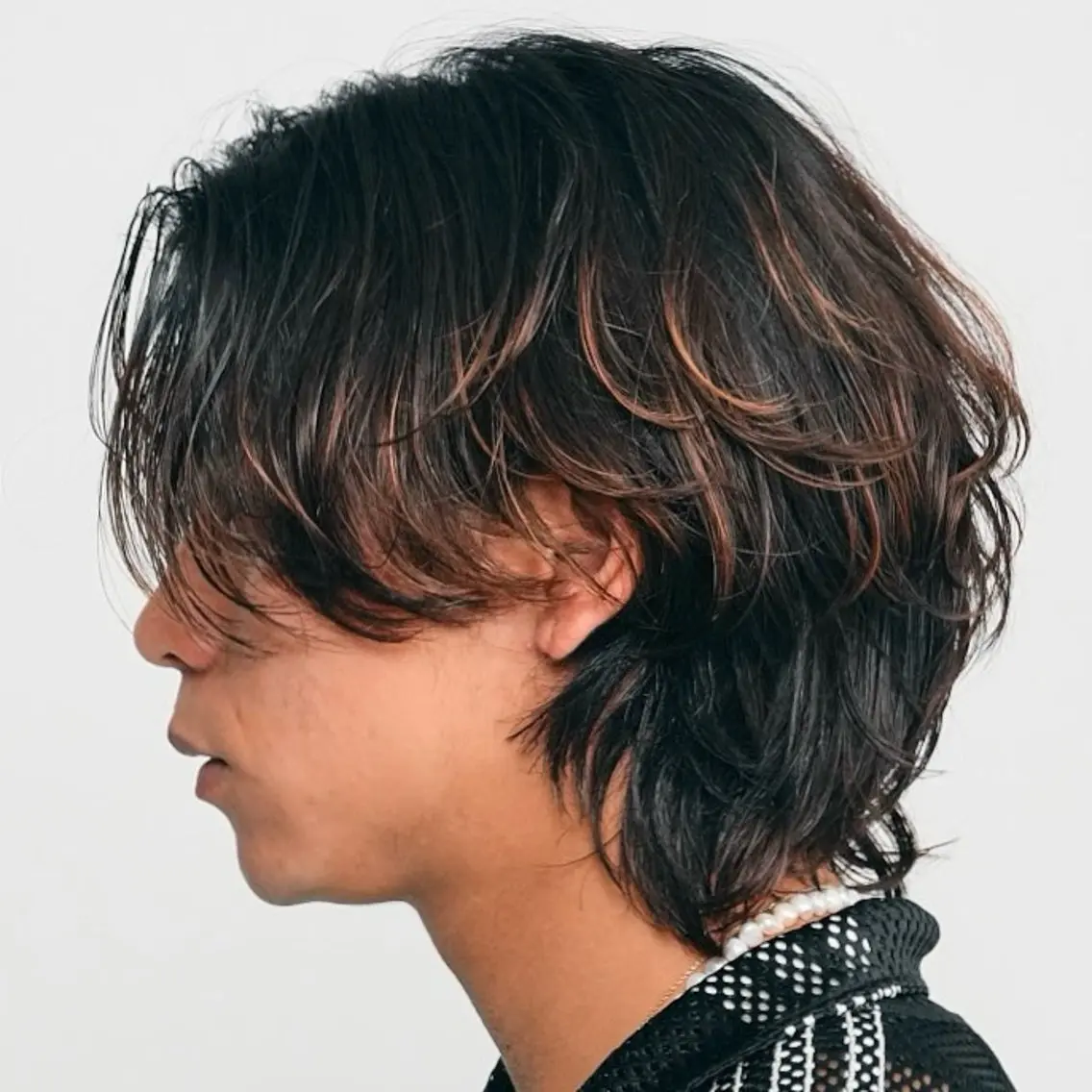 ミディアム パーマ メンズ カット パーマ 丸山 哲史のヘアスタイル
