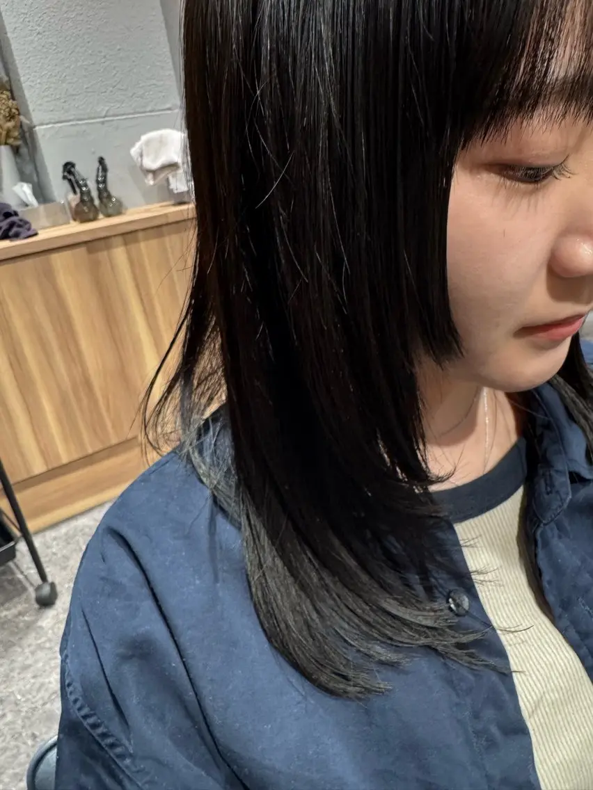 ロング 姫カット 髪質改善 レイヤーカット 縮毛矯正 OAK 中目黒のヘアスタイル