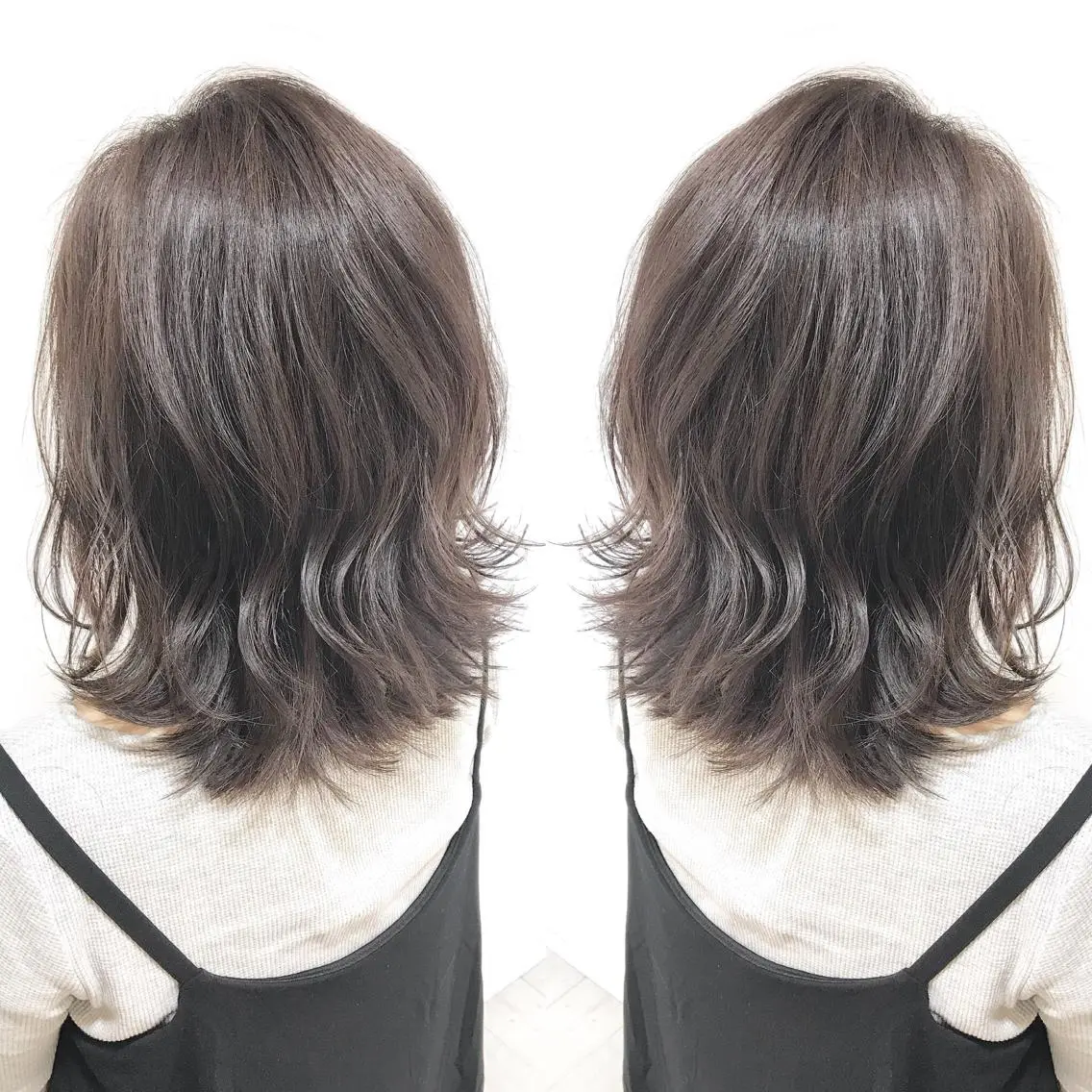 ミディアム カラー グレージュ イルミナカラー Miru by INCE HAIRのヘアスタイル