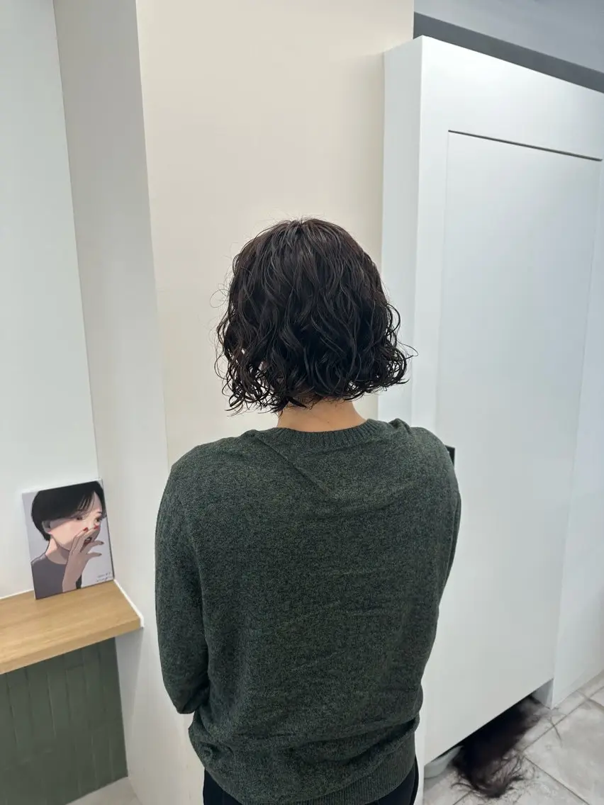 ショート カラー パーマ キッズ カット パーマ トリートメント オトナヘア🌸 harukaのヘアスタイル