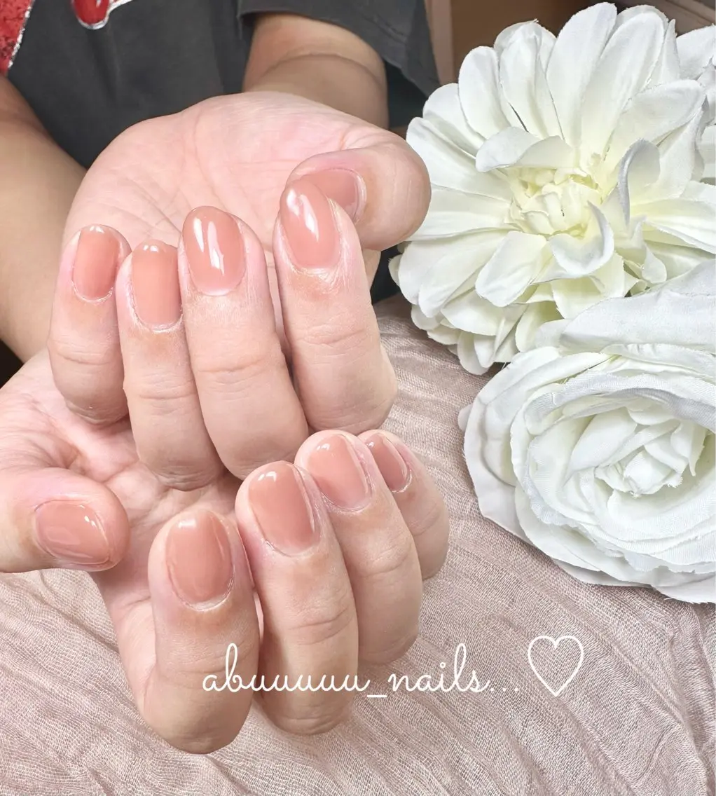 ネイル オフィスネイル ワンカラーネイル abuuuuu nailsのネイルデザイン
