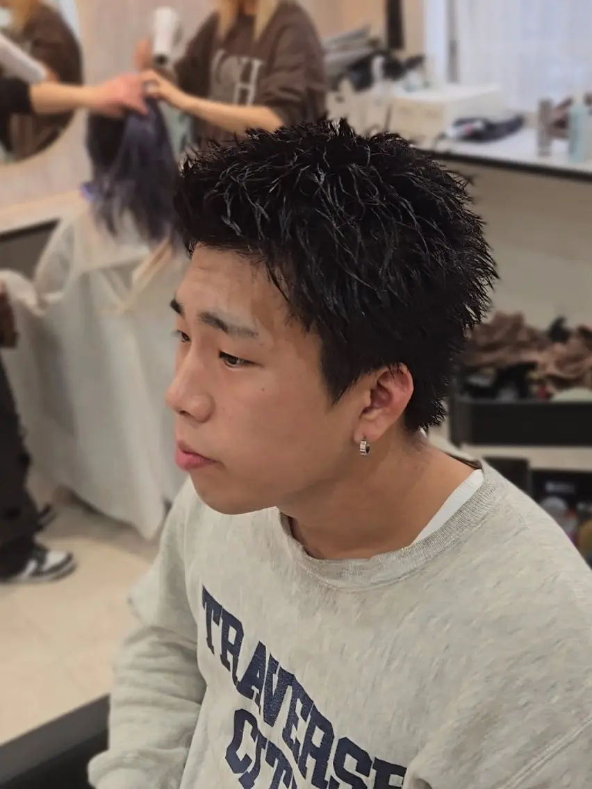 メンズ スパイキーショート カット ヘアセット LEN名古屋/パーマ 海外ヘア/メンズ特化のヘアスタイル