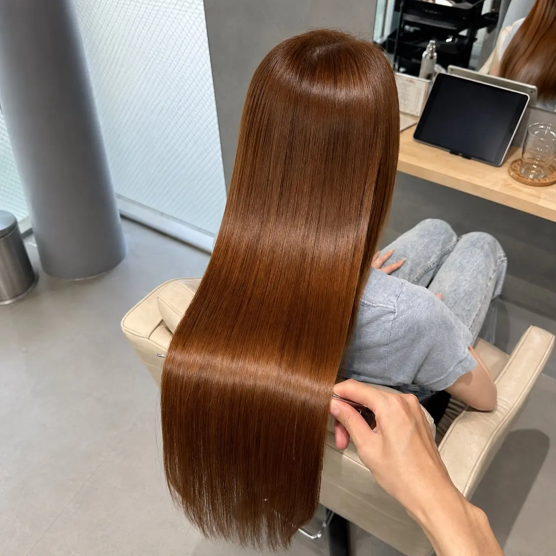 ロング 縮毛矯正 トリートメント shinka omotesandoのヘアスタイル