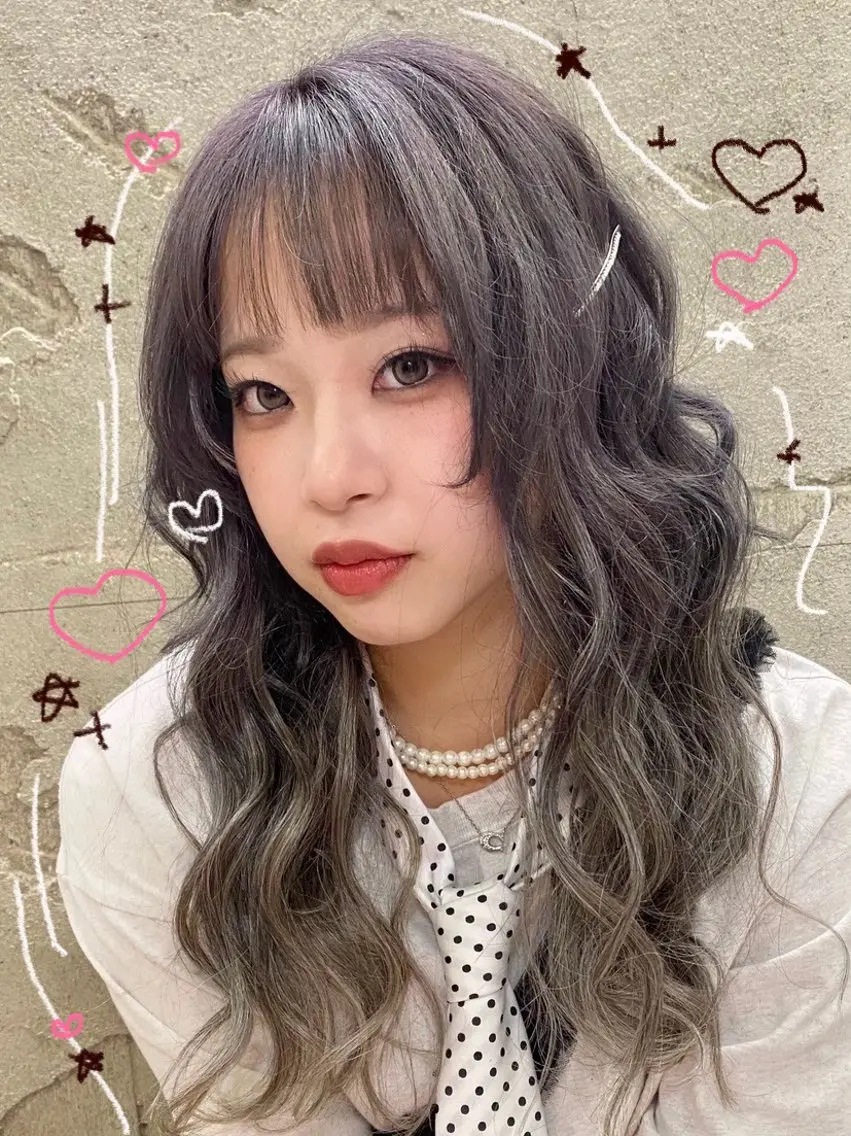 カラー ブリーチ ブルーカラー ブルーラベンダー ハイライトカラー ラベンダーカラー その他 柔らかショート×透明 感カラー🎀emiのヘアスタイル