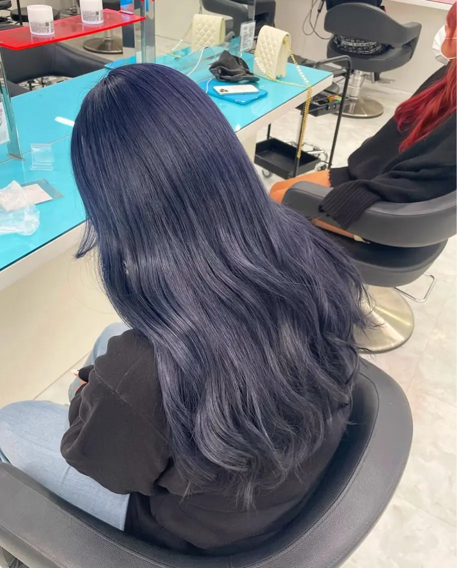 ロング カラー ヘアアレンジ 💖似合わせカラー レイヤー💖縮毛矯正のヘアスタイル