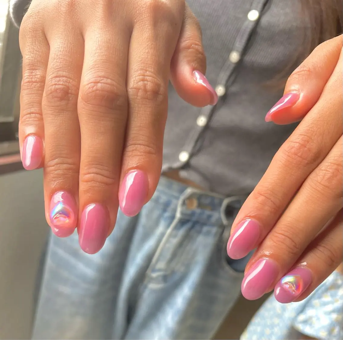 ネイル ハート マグネットネイル ニュアンスネイル ハンドネイル ハンドケア Ri-e's nailのネイルデザイン