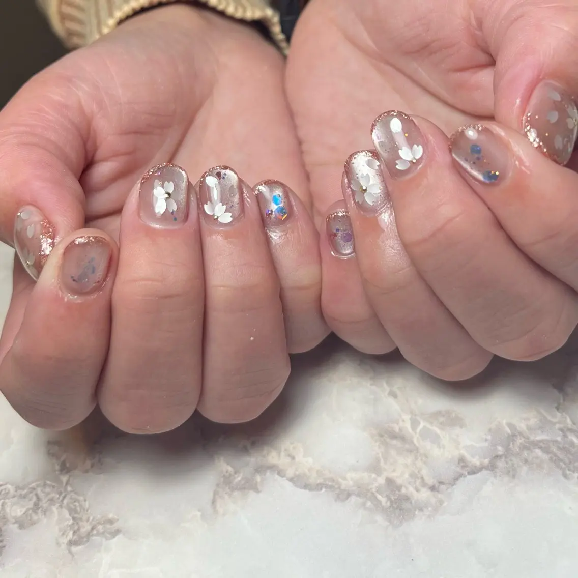 ネイル アートネイル 桜ネイル ハンドネイル 港区ネイル🌼*･ Shainon池田のネイルデザイン