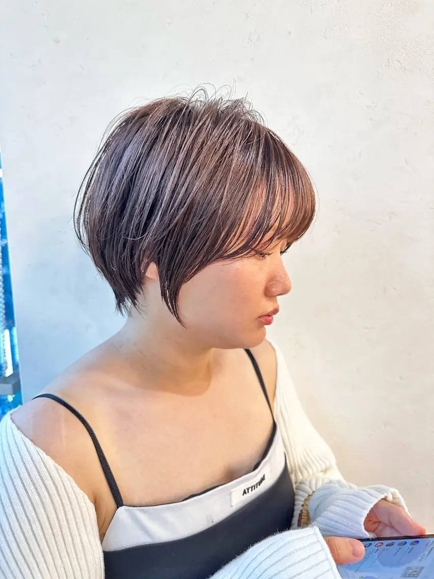 🌸人気No.2🌸【艶々になりたい方✨】ショートカット✂️➕髪質改善カラー🎨➕毛髪修復TR🧴➕プチスパ💆♀️の写真