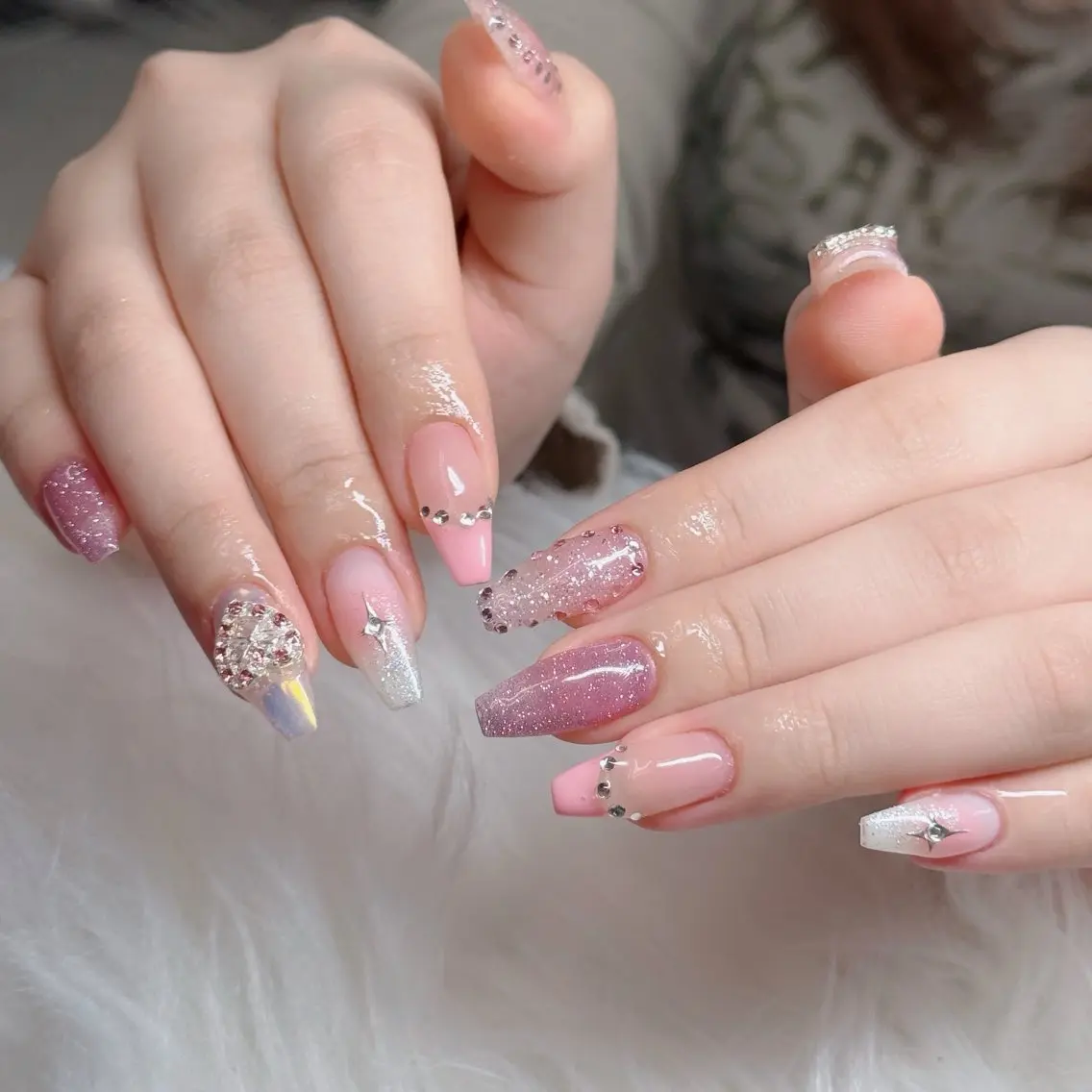 ネイル フットネイル フレンチネイル グラデーション 韓国ネイル ロングネイル ハンドネイル Hani Nail Salonのネイルデザイン