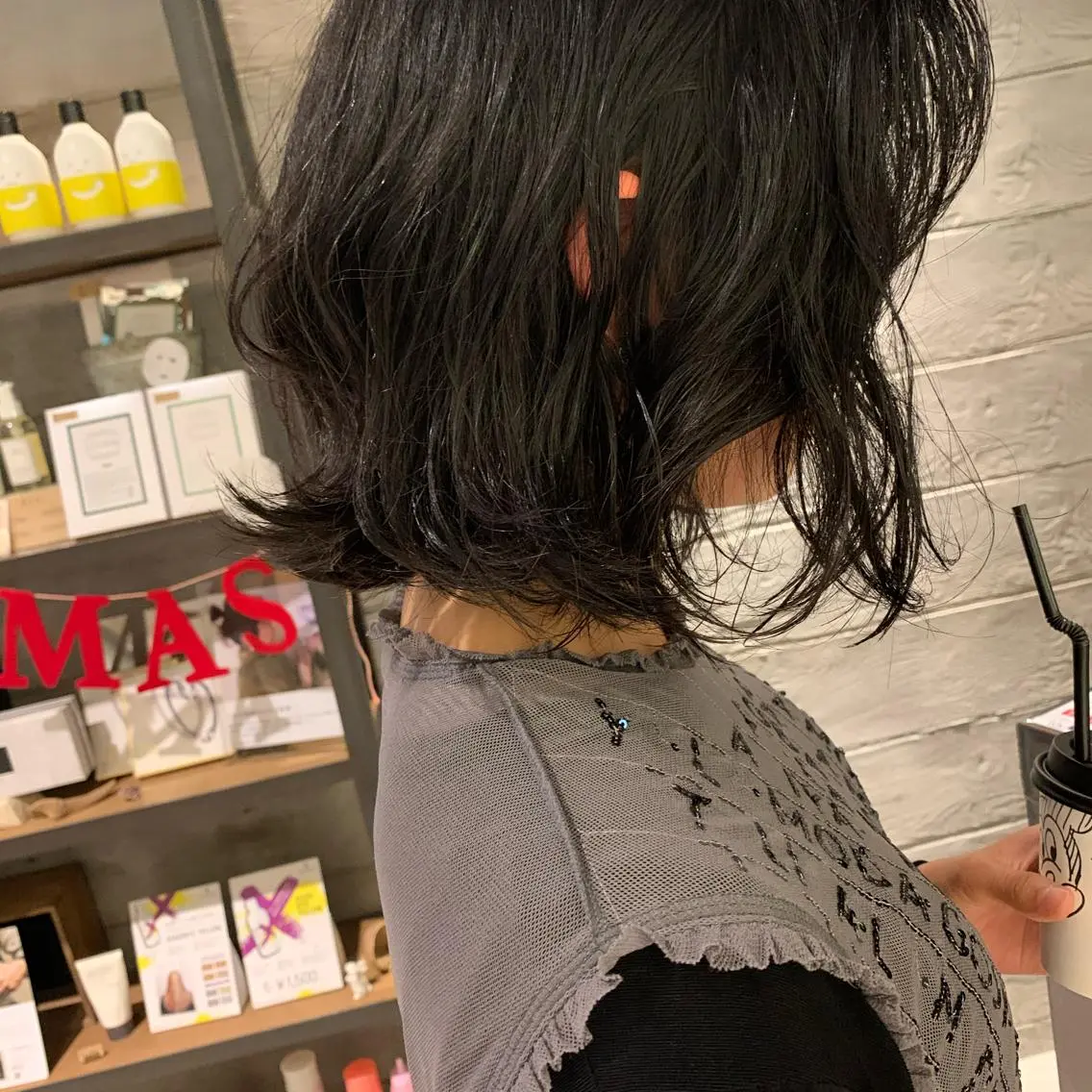 ミディアム パーマ 鳥越 一希のヘアスタイル