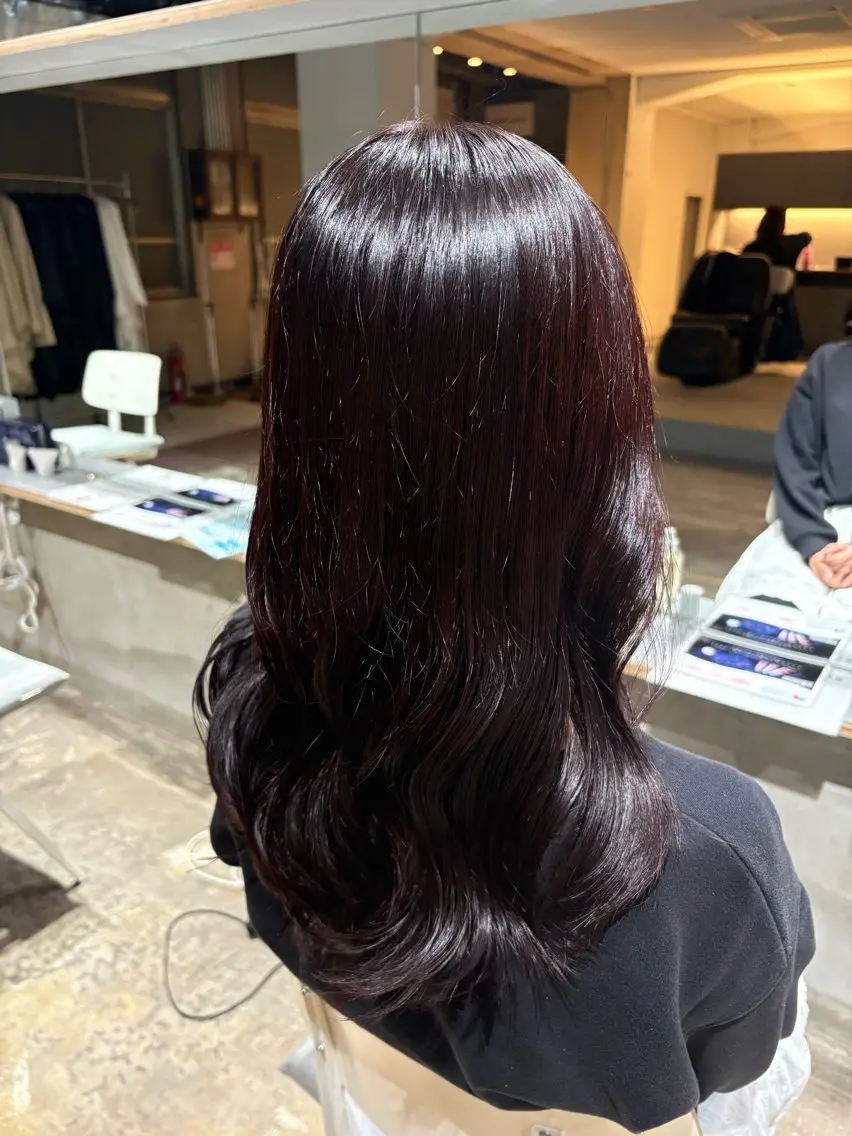 セミロング カラー ブリーチ ブリーチなしカラー レッドカラー カット ヘアカラー 玉置七海✨ ／透明感／髪質改善のヘアスタイル