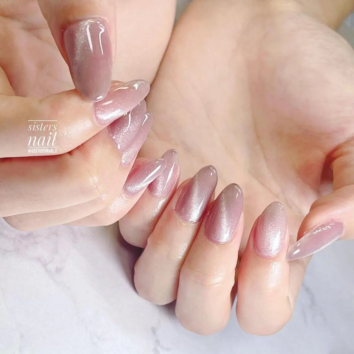 ネイル アートネイル マグネットネイル ニュアンスネイル オフィスネイル ピンク sisters nail.fのネイルデザイン