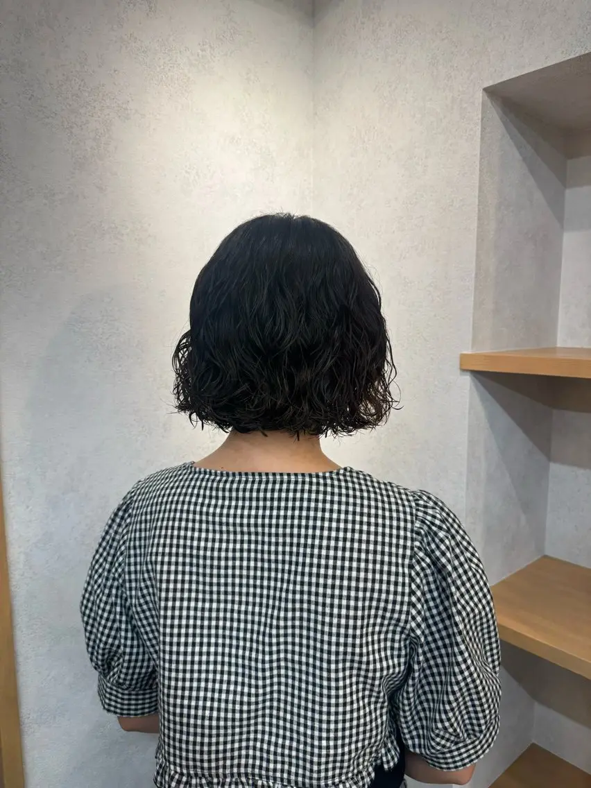 ミディアム ミディアムパーマ ボブ カット パーマ yui 透明感 ベージュ/パーマのヘアスタイル