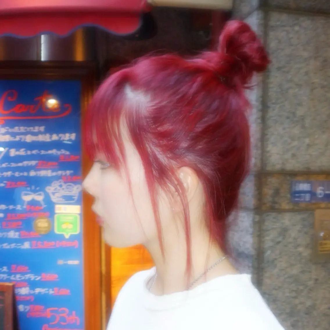 ミディアム カラー ヘアアレンジ ブリーチ ブリーチなしカラー 心斎橋/ハイトーン/ レイヤーカットのヘアスタイル