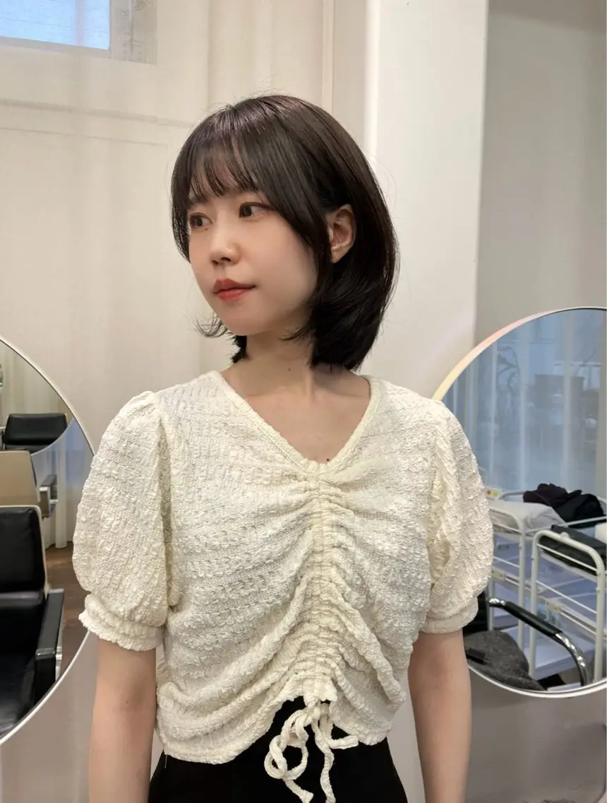 ミディアム ボブレイヤー ボブ レイヤーカット カット ヘアカラー トリートメント レイヤーカット🎀 kanaのヘアスタイル