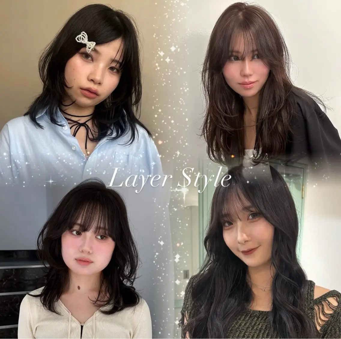 ミディアム 韓国風ヘア レイヤーカット ワンホンヘア ヘアカラー 顔周りカット/韓国ヘ ア🇰🇷/Linaのヘアスタイル