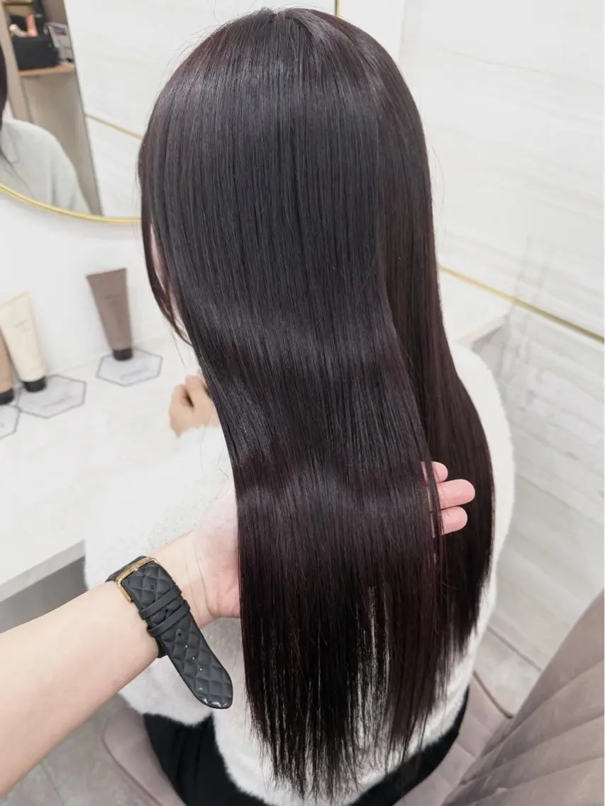 ロング カラー ディープラベンダー ラベンダーカラー ヘアカラー トリートメント 🍒さき🍒大宮/ 透明感カラーのヘアスタイル