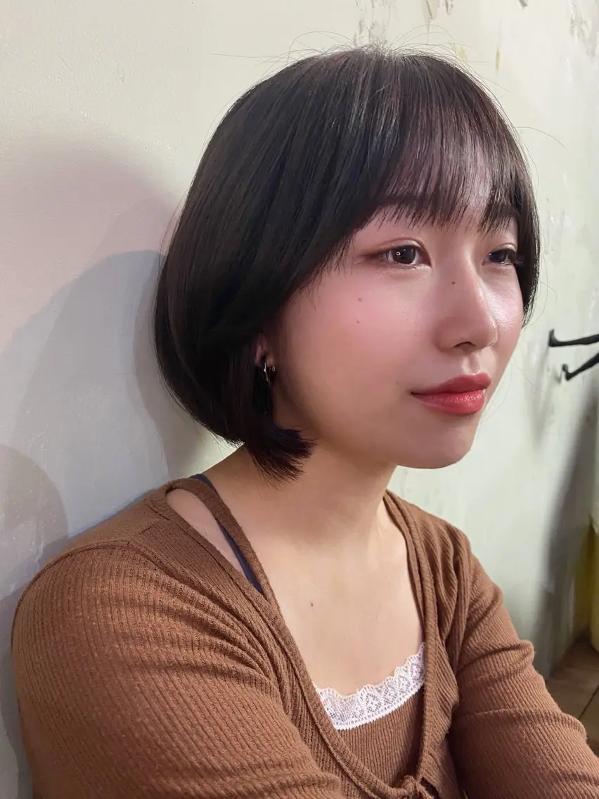 ショート カラー ボブ カット トリートメント 【韓国レイヤー特化 ハッシュカット】のヘアスタイル
