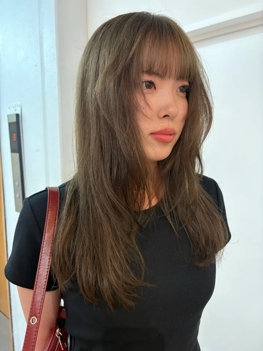 セミロング カラー ブリーチ ブリーチなしカラー ichika/福岡 /透明感カラー🤎のヘアスタイル