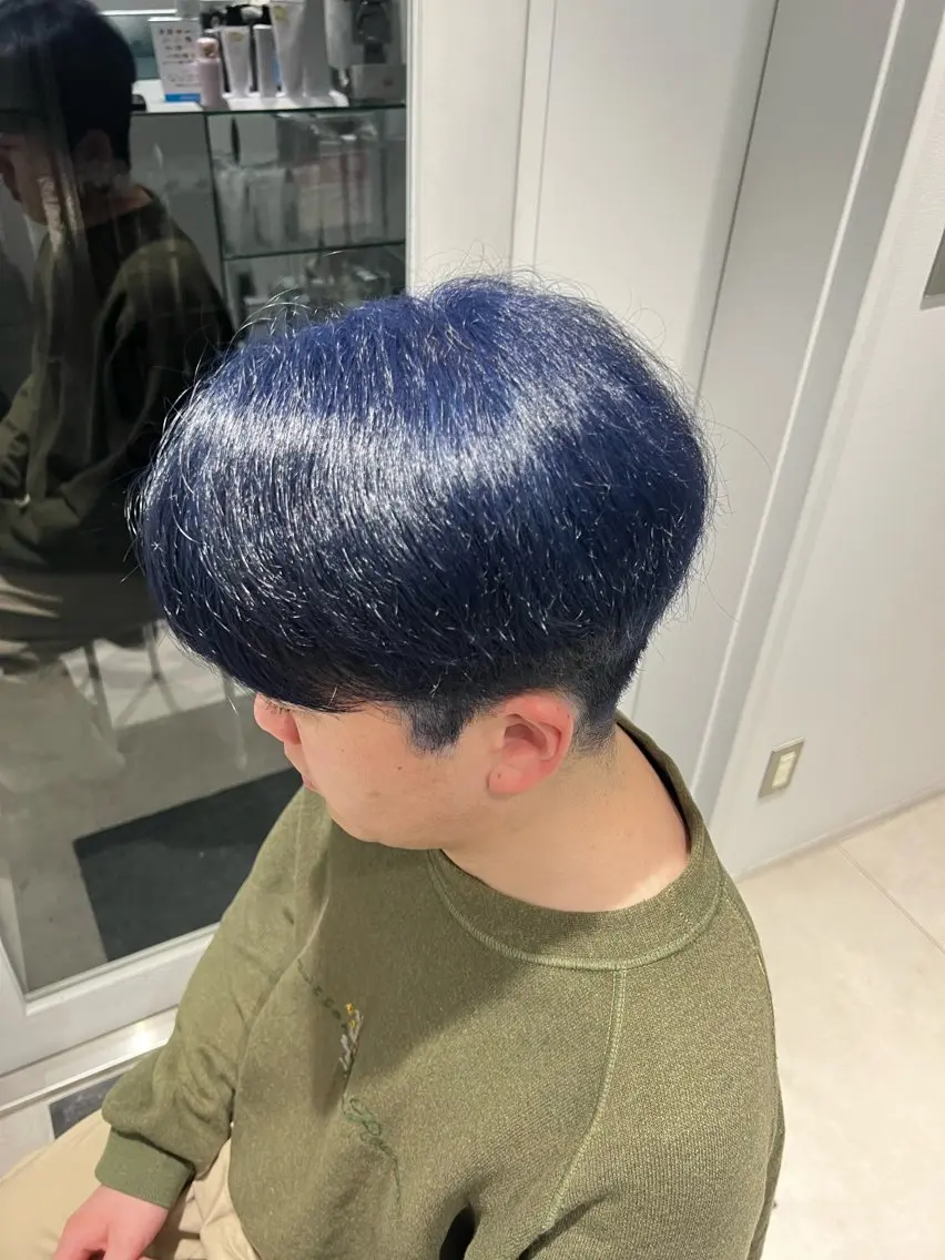 カラー メンズ ブルーカラー ブルーラベンダー ラベンダーカラー 縮毛矯正練習 モデル募集✨️NOAのヘアスタイル