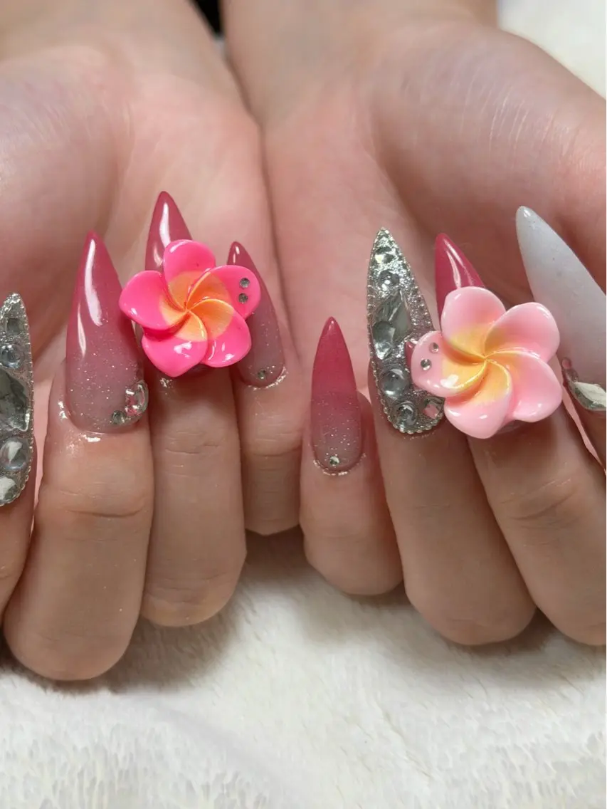 ネイル ワンホンネイル ハンドネイル dimples yuki🎀 ꒷꒦♡のネイルデザイン