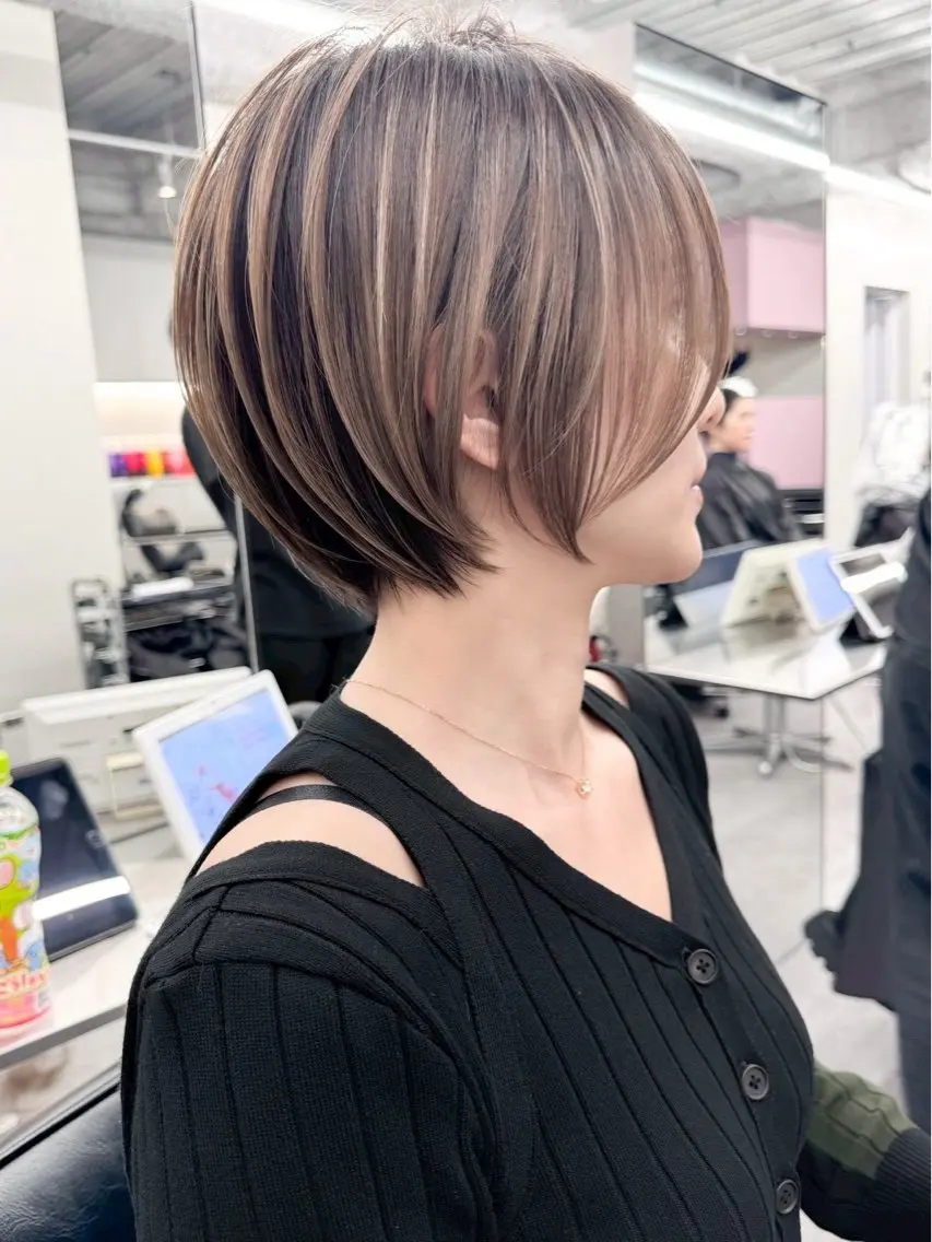 ショート カラー ヘアカラー トリートメント 🎀ツヤ髪×モテヘア 🎀池袋/カナエのヘアスタイル