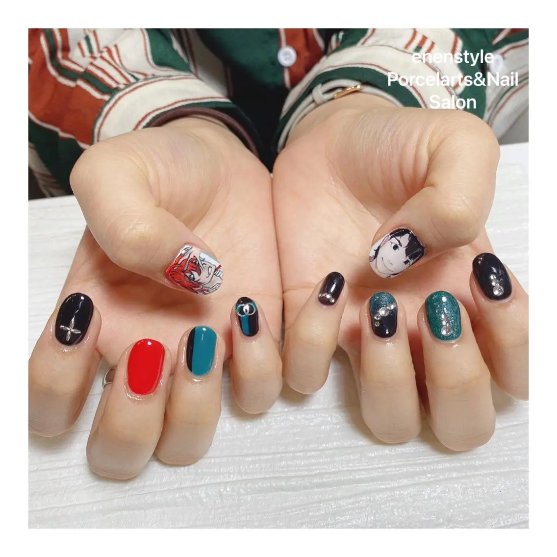 ミディアム ネイル 🐾enen style 🐾のネイルデザイン