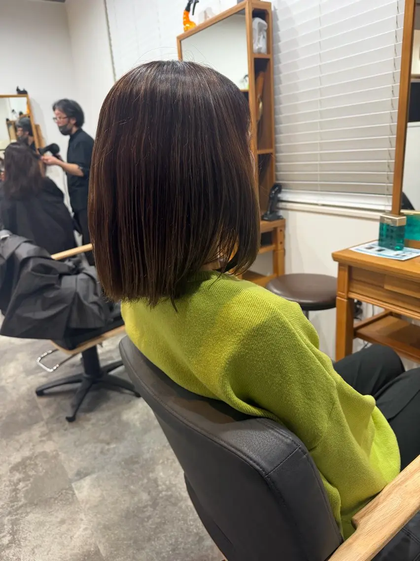 ミディアム カラー ハイライトカラー ボブ ハイライト Meteor 店長 祝田涼太のヘアスタイル
