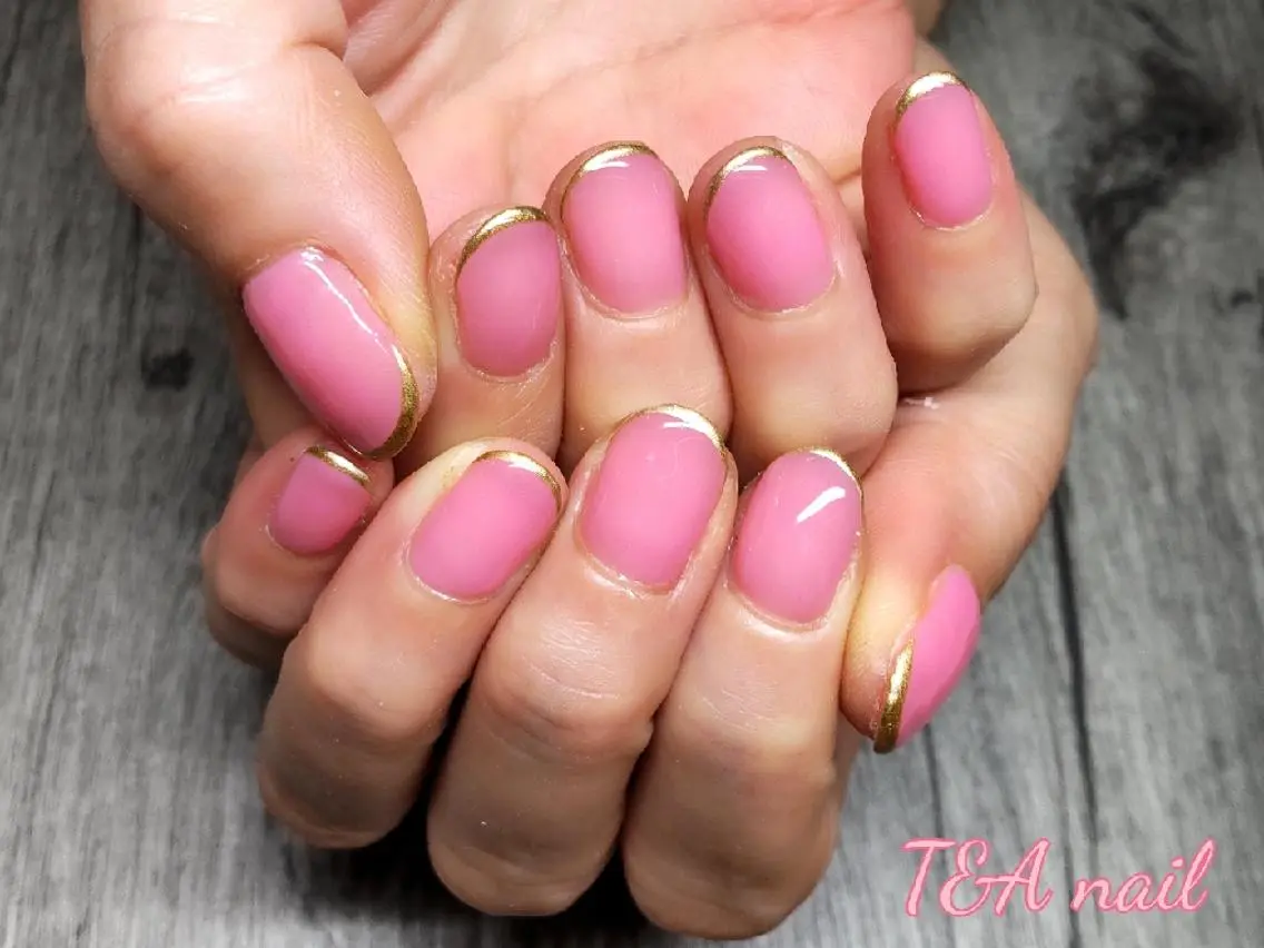 ミディアム ネイル ジェルネイル ニュアンスネイル スカルプネイル シンプルネイル T&A nailのネイルデザイン