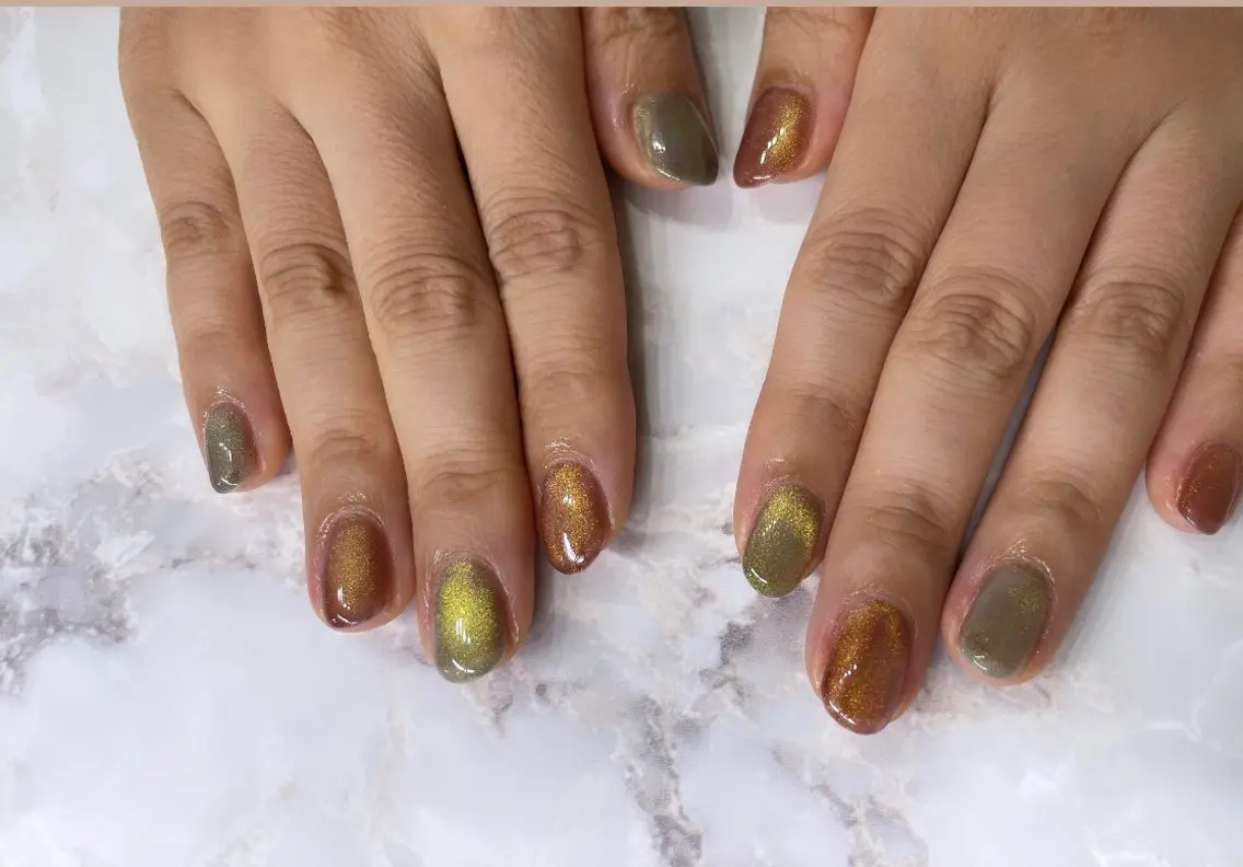 ネイル マグネットネイル ワンカラーネイル ハンドネイル nail salon Talのネイルデザイン