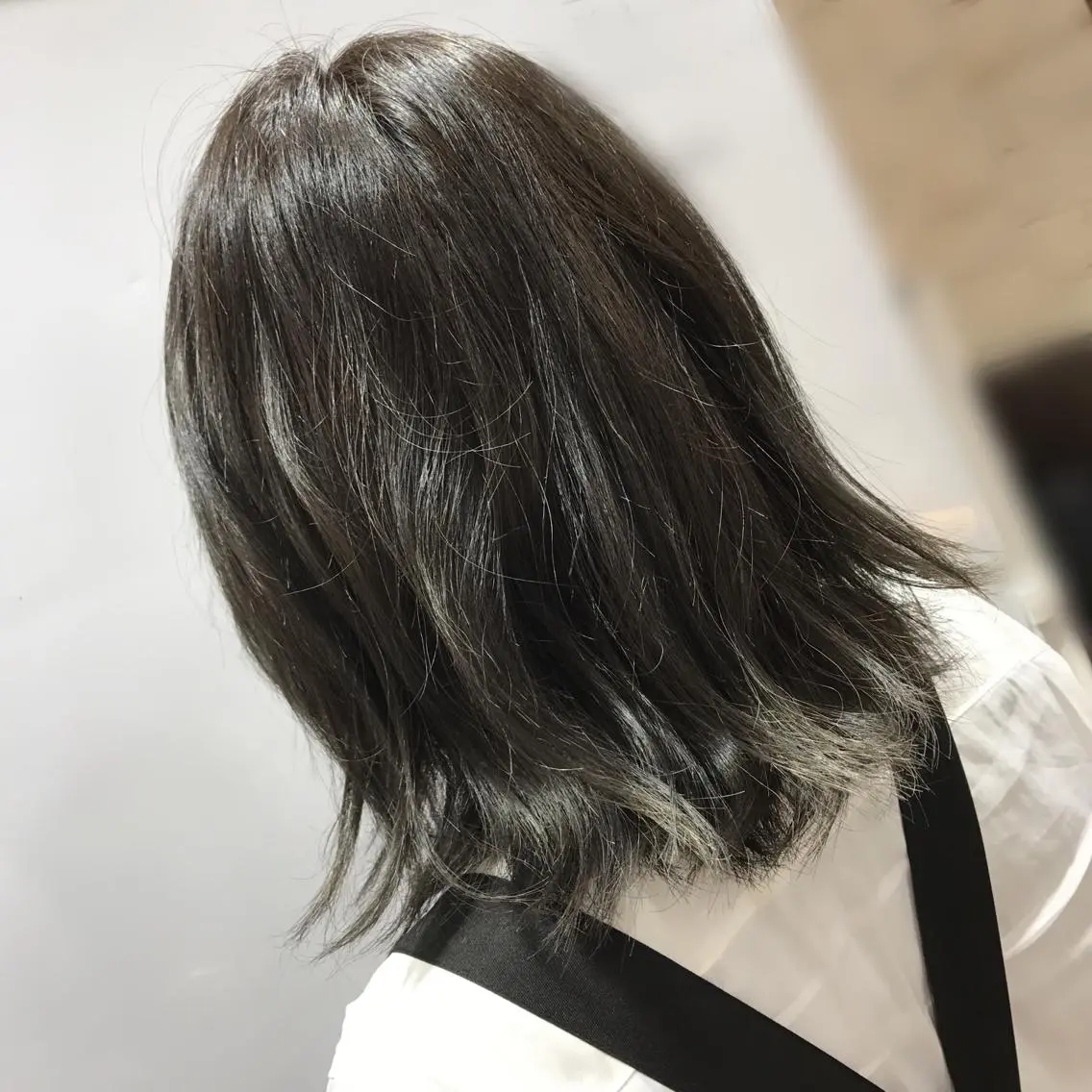ミディアム カラー ヘアアレンジ 透明感カラー 🥛洒落髪小顔cut なら龍崎🥛のヘアスタイル
