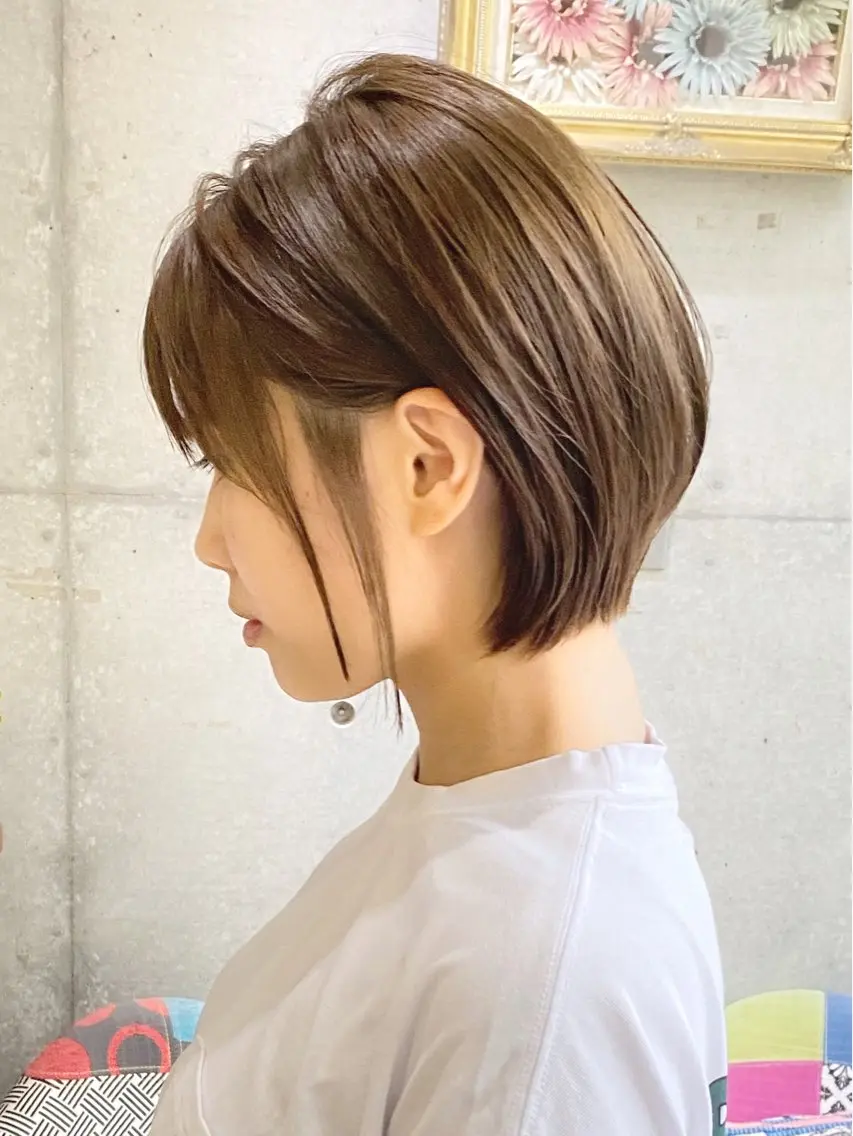 ショート カラー ボブ くびれヘア ショートヘア 当日予約🆗ショート /ハイライト/松本のヘアスタイル