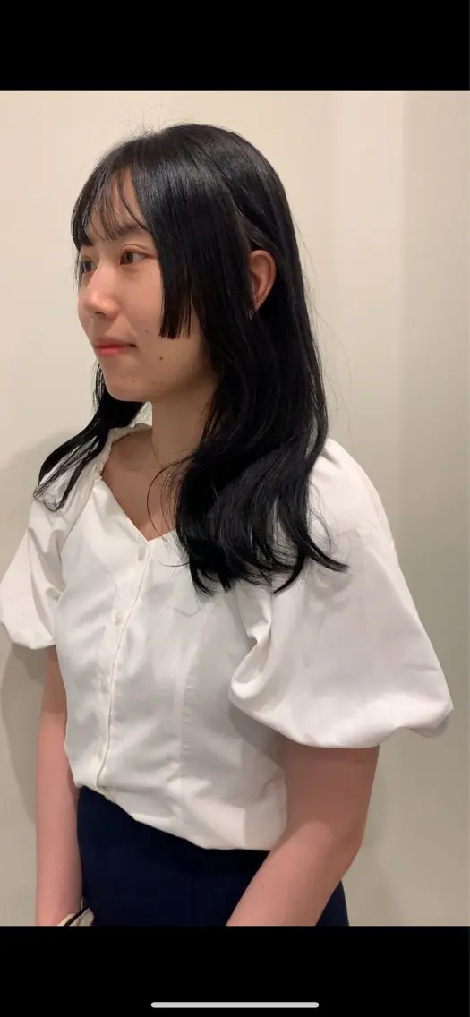セミロング 姫カット カット トリートメント 落合希 Olivebeigeのヘアスタイル