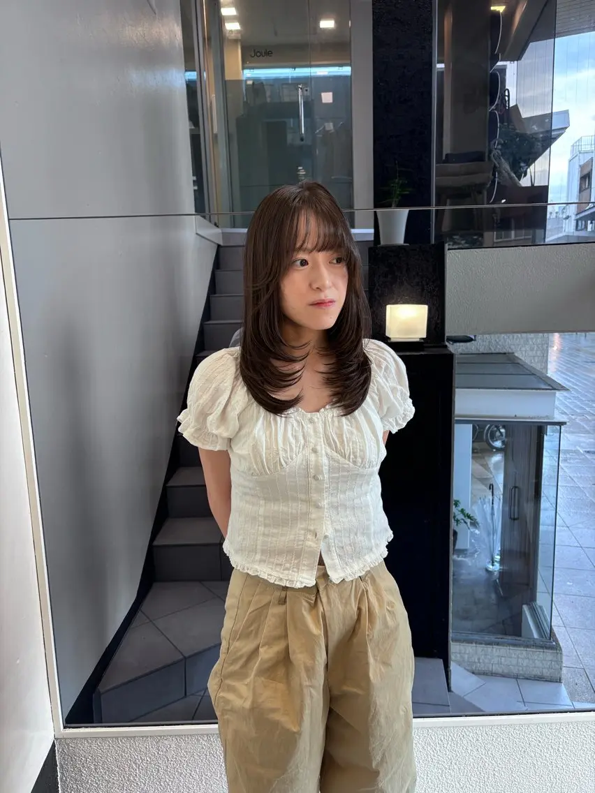 ミディアム カット ヘアカラー トリートメント 竹田 佳奈のヘアスタイル